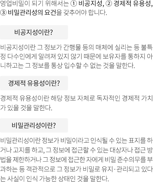 영업비밀의 요건